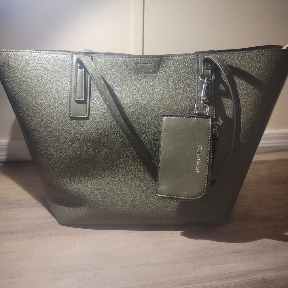Calvin Klein Olive Green Tote Bag